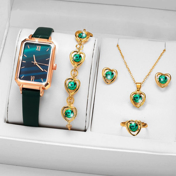 Set Boutique di Lusso con Scatola Regalo Orologio, Bracciale e Collana da Donna