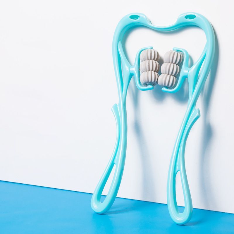 Massaggiatore manuale multifunzione a sei rulli per il collo, strumento per massaggio e sollievo